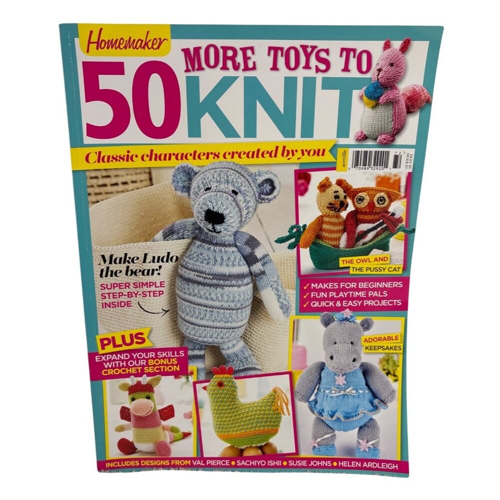 Homemaker 50 More Toys To Knit Magazine Including Christmas Easter Crochet Bonus